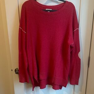 LC Lauren Conrad Vibrant Red Crew Neck Sweater
